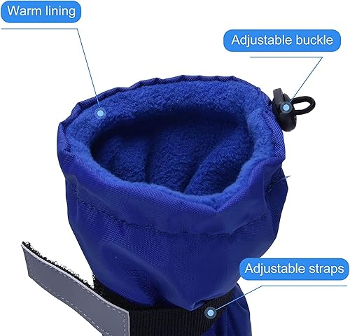 Miniatura 5 de Botas de exterior para perros, zapatos de invierno para perros antideslizantes para la nieve y la lluvia