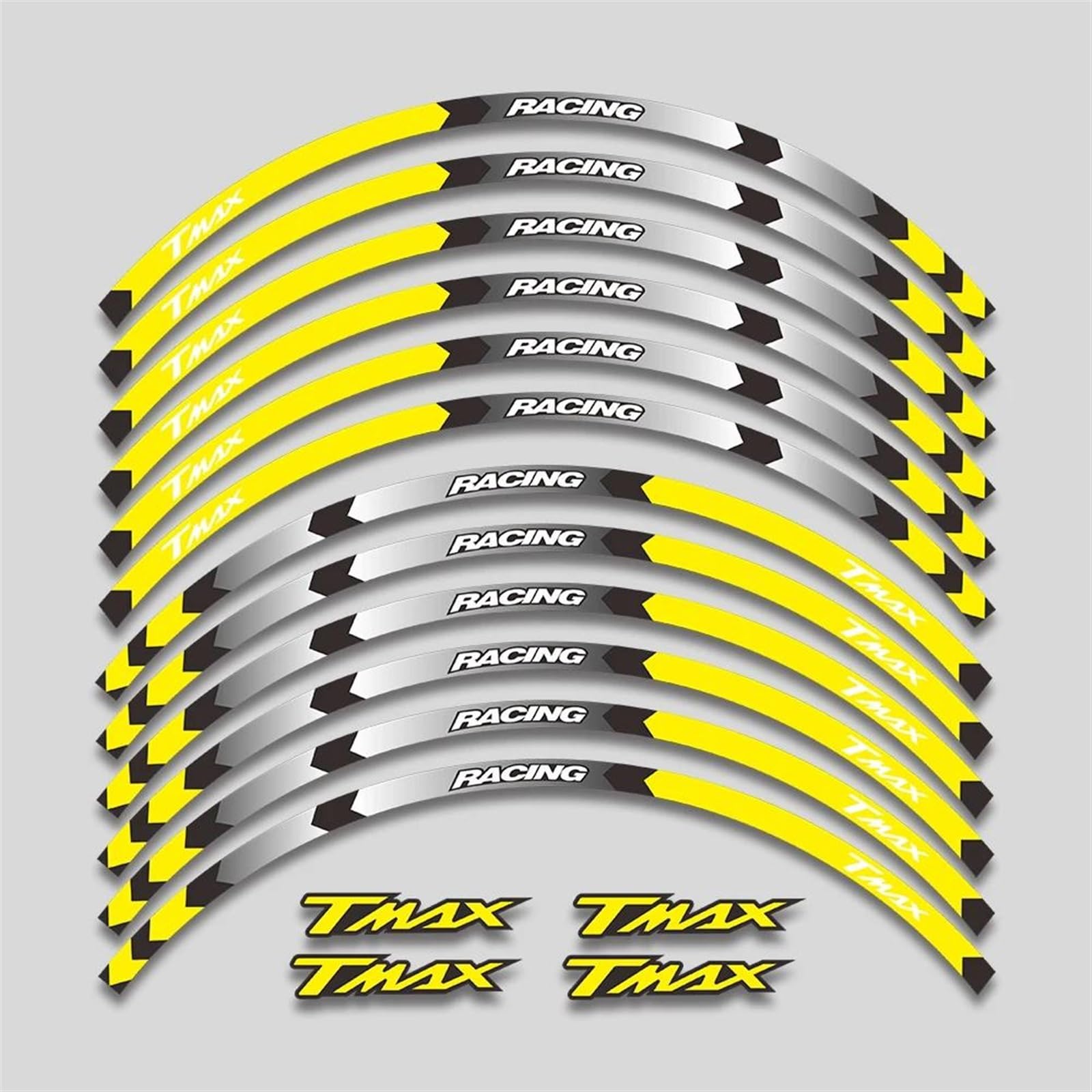 Stickers Motorcycle Accessories Reflective Rim Stripe Stickers Edge 1 Set for Yamaha T MAX500 T-MAX530 XP500 XP530(Style 23)