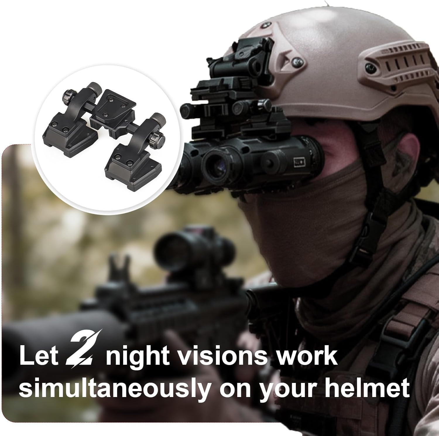 M24 Double Dovetail Slot Mount Adapter-Reconnaissance Helmet Mount Fit for Night Vision M250