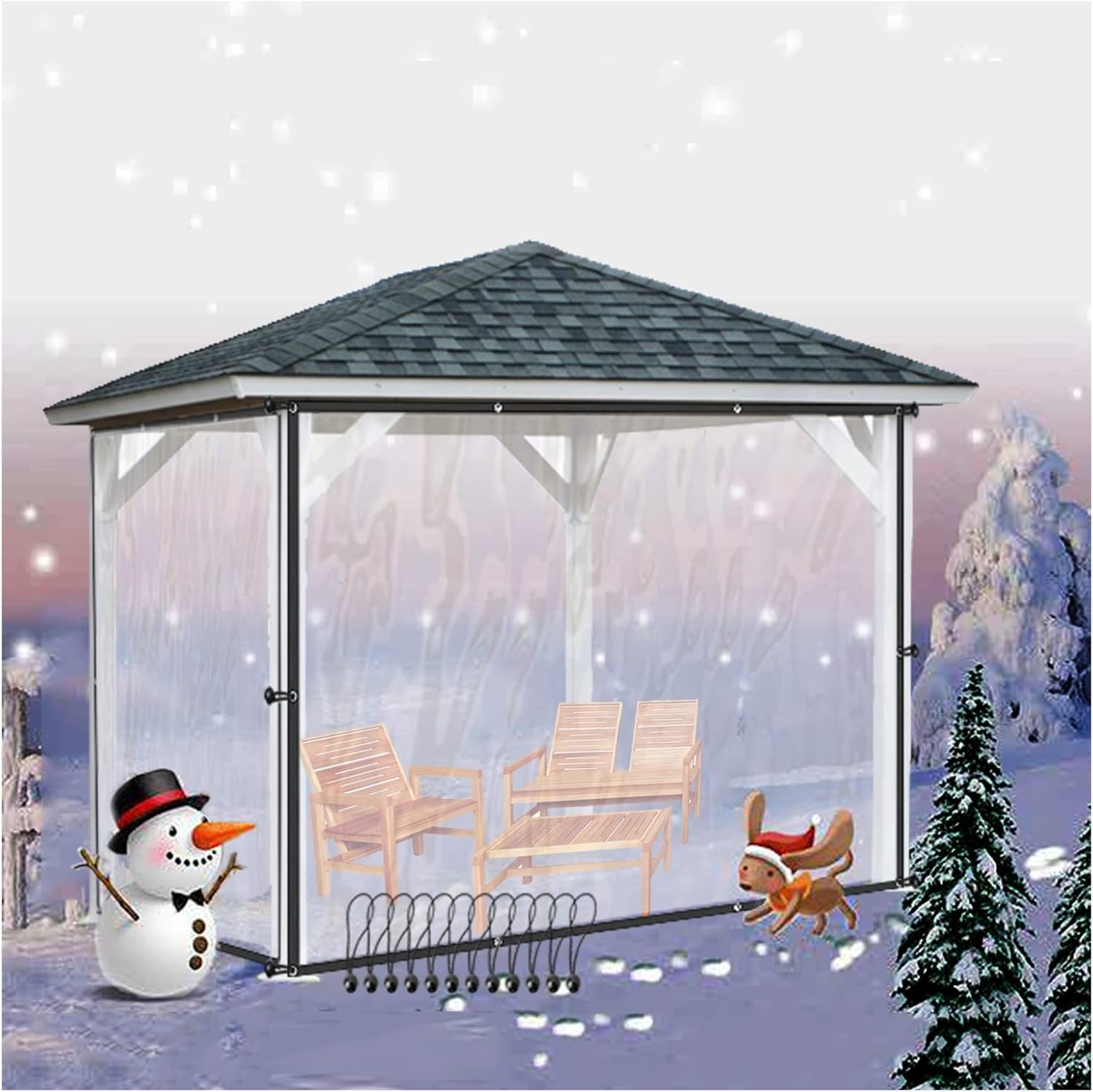 YOLTEC Garage Curtain Balcony Curtains Waterproof Outdoor