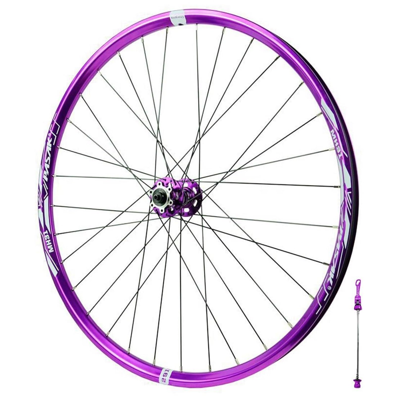 HBSSP Mountain Bike Wheelset 26" 27.5" 29" MTB Wheels Disc Brake Front Rear Wheel Set Quick Release 100/135mm 32H Ultralight Aluminum Alloy Rim for 7-12s Cassette(Purple Front,26'')