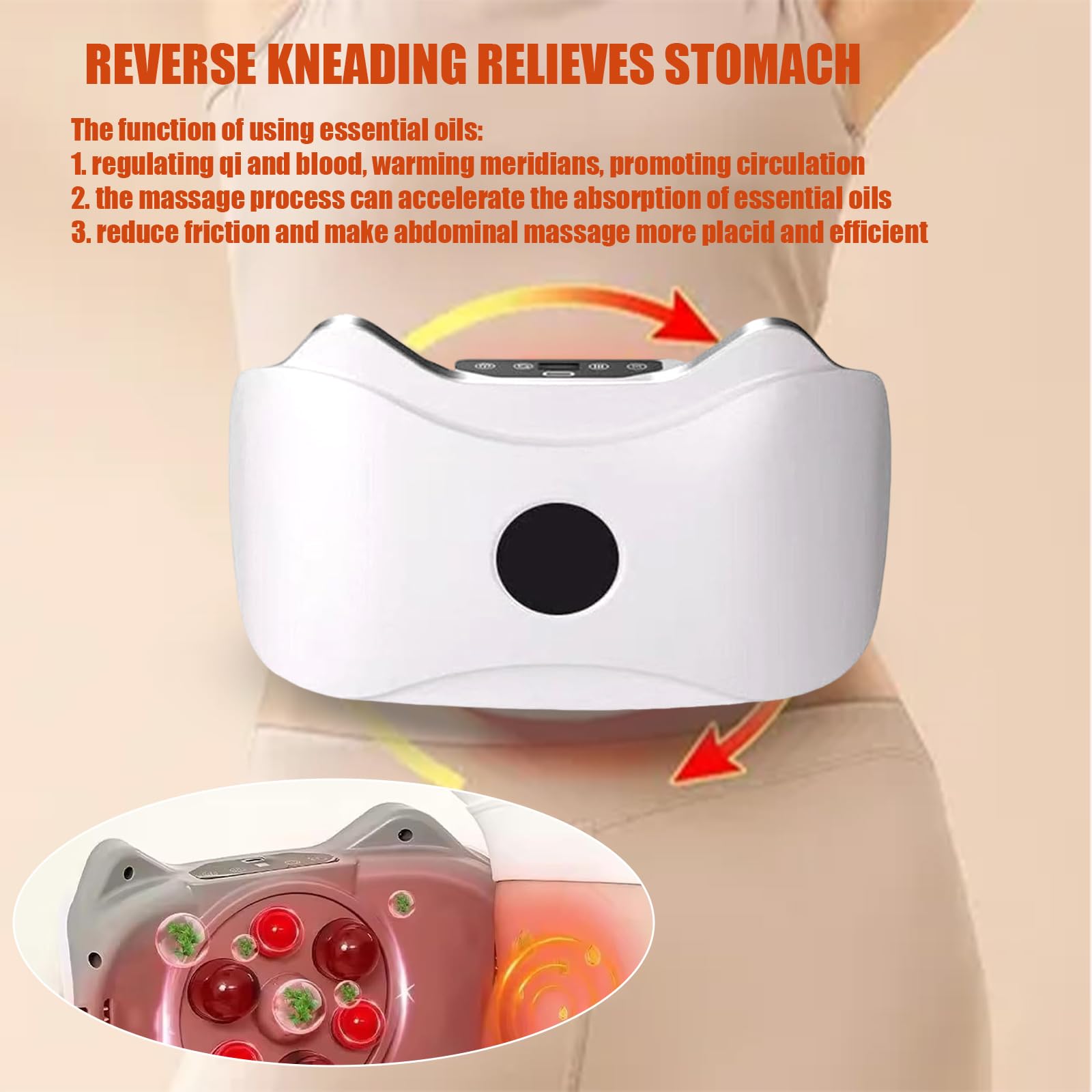 Ceinture Abdominale Electrostimulation,Massage Ventre,Machine Pour Maigrir Du Ventre,Masseur,Réglage À 3 Vitesses, Entretien Du Ventres, Pour Abdominaux, Dos, Cadeaux Pour La Fête Des Mères (Blanc)