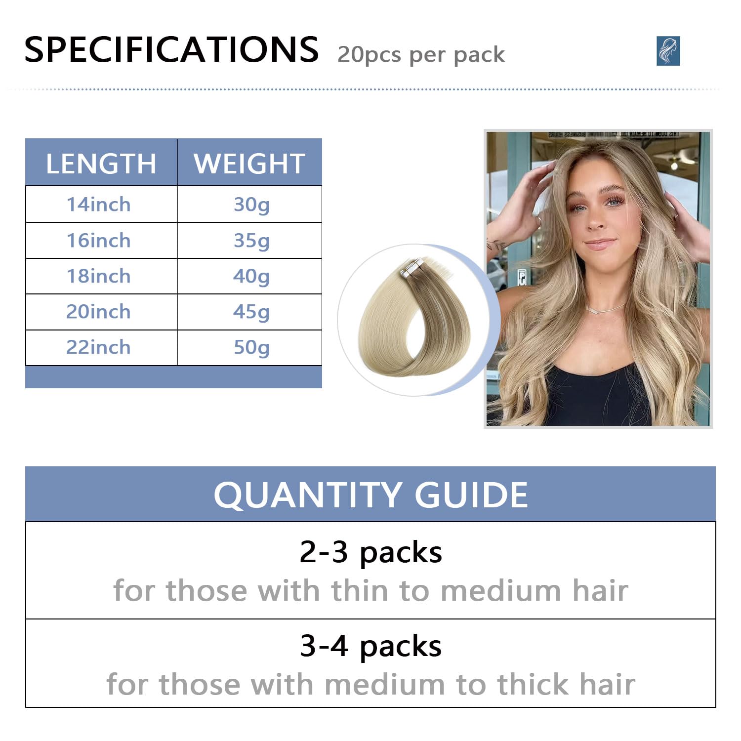 COOKAYU Invisible Tape in Hair Extensions Human Hair, Invisible Injected Tape in extensions Ash Brown to Platinum Blonde 16Inch 20pcs 35g Invisi Edge