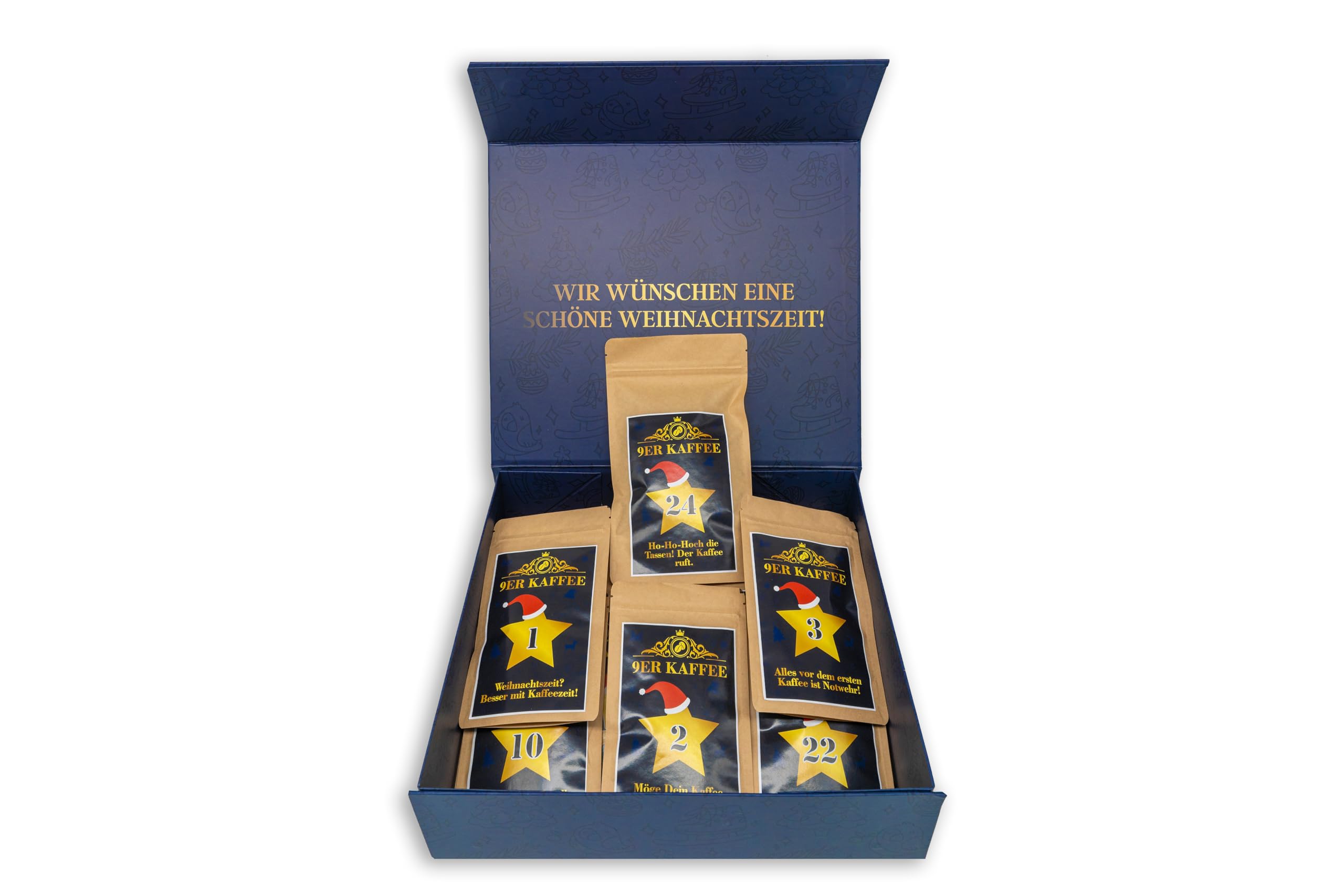 Edler Kaffee Adventskalender 2025 von 9 Berliner Kaffeeröstereien - Weihnachtskalender mit 24 Premium Kaffeespezialitäten | Geschenk-Set für Männer & Frauen | Kaffee Probierset ganze Bohne