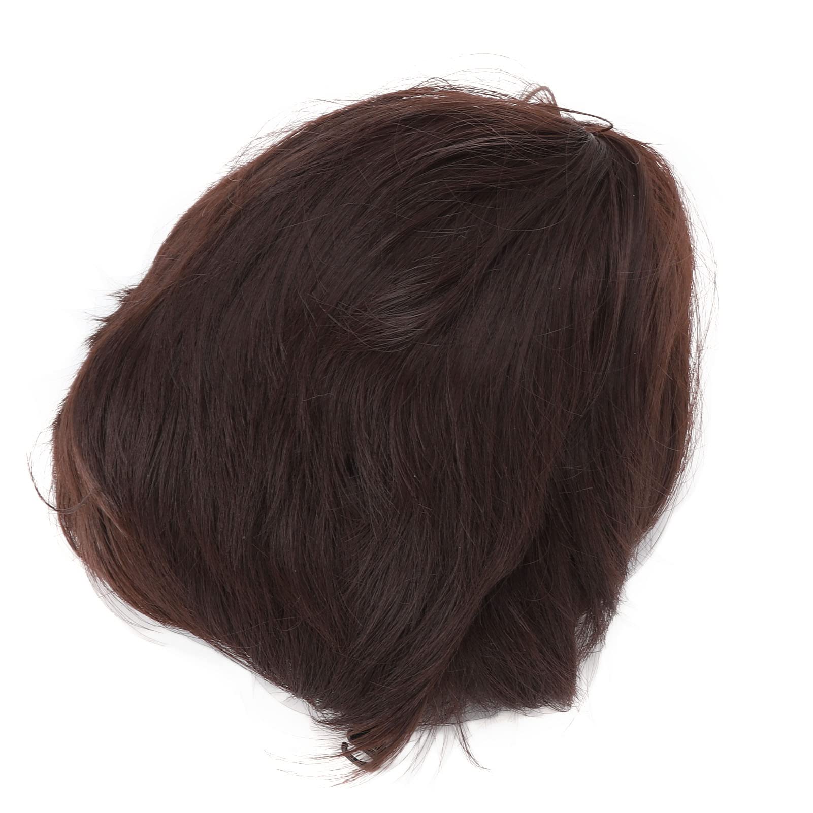 Mens Short Dark Brown Wig, Layered Natural Fluffy Handsome Breathable Mesh Fashionable Short Hair Wig - Image 4