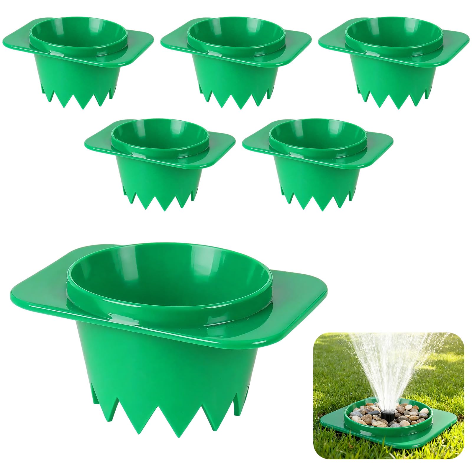 Paquete de 12 protectores de cabezal de aspersores, protectores de cabeza de aspersor para césped, protectores de plástico para proteger los aspersores de daños (12, verde)