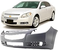FitParts Front Bumper Cover for 2008-2012 Chevy Malibu LS LT LTZ Hybrid - Primed Ready to Paint, Fog Light Holes, GM1000858 Replacement