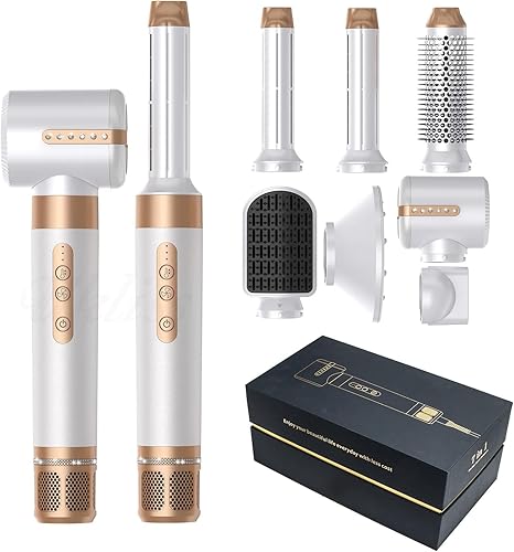 Twinkle Electrics Sistema de peinado y secado de cabello 7 en 1, con envoltura automática de rizadores de aire, secador de pelo iónico, difusor,