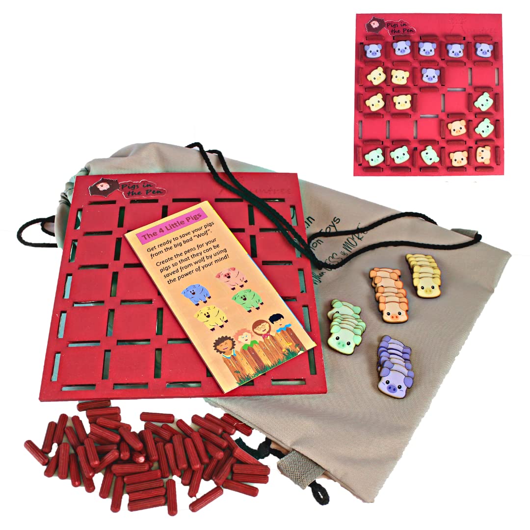 MUMTREE Pigs in The Pen | Wooden Board Game for Kids 4+ Years | Multiplayer Strategy Game / Family Toy | Develop Cognitive Skills (B09X2VD64G) Amazon Price History, Amazon Price Tracker