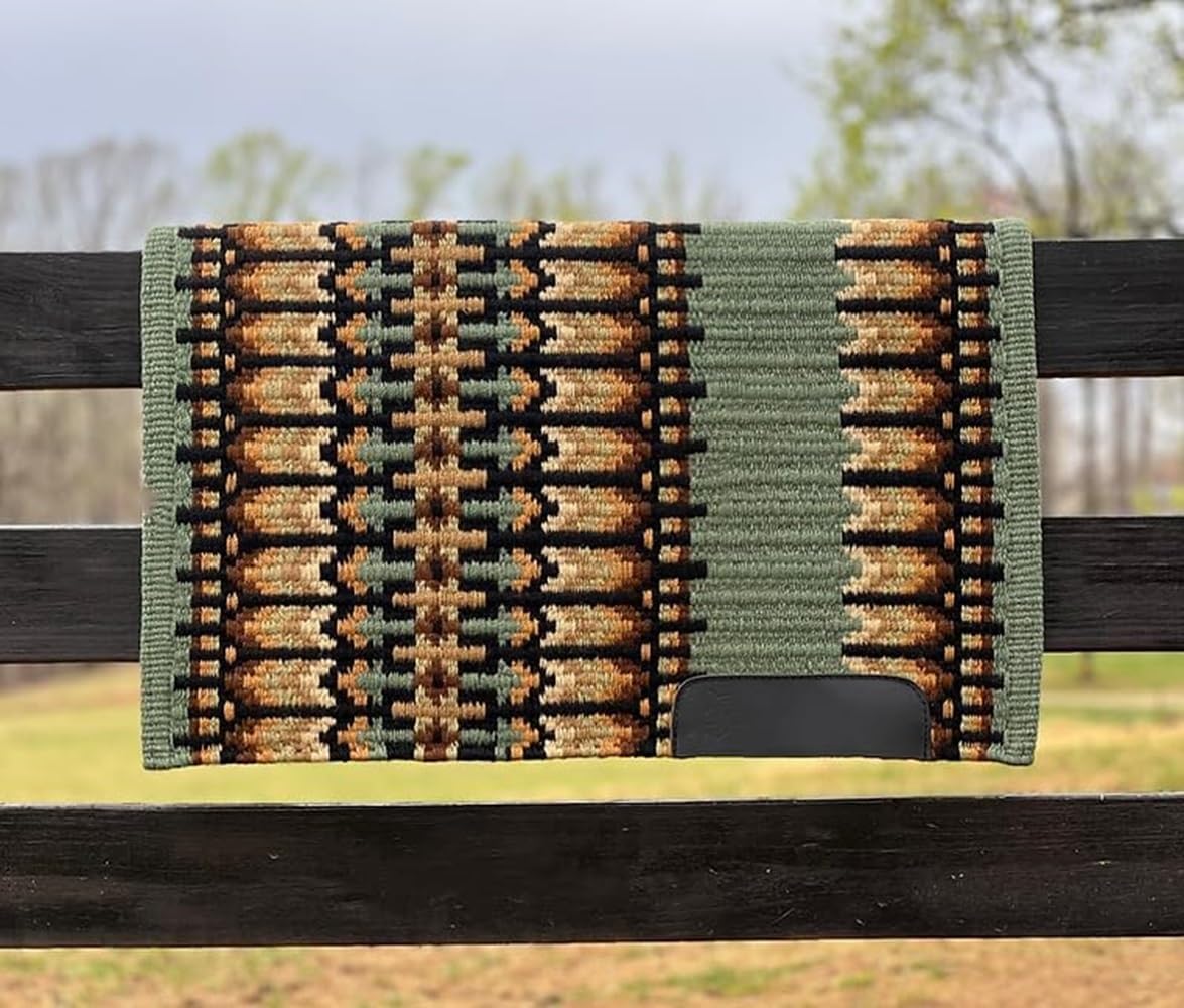 Western Show Saddle pad/New Zealand Wool Horse Western Saddle Blanket Top Wool Pad Sensor Flex (Customization Available) AN-553