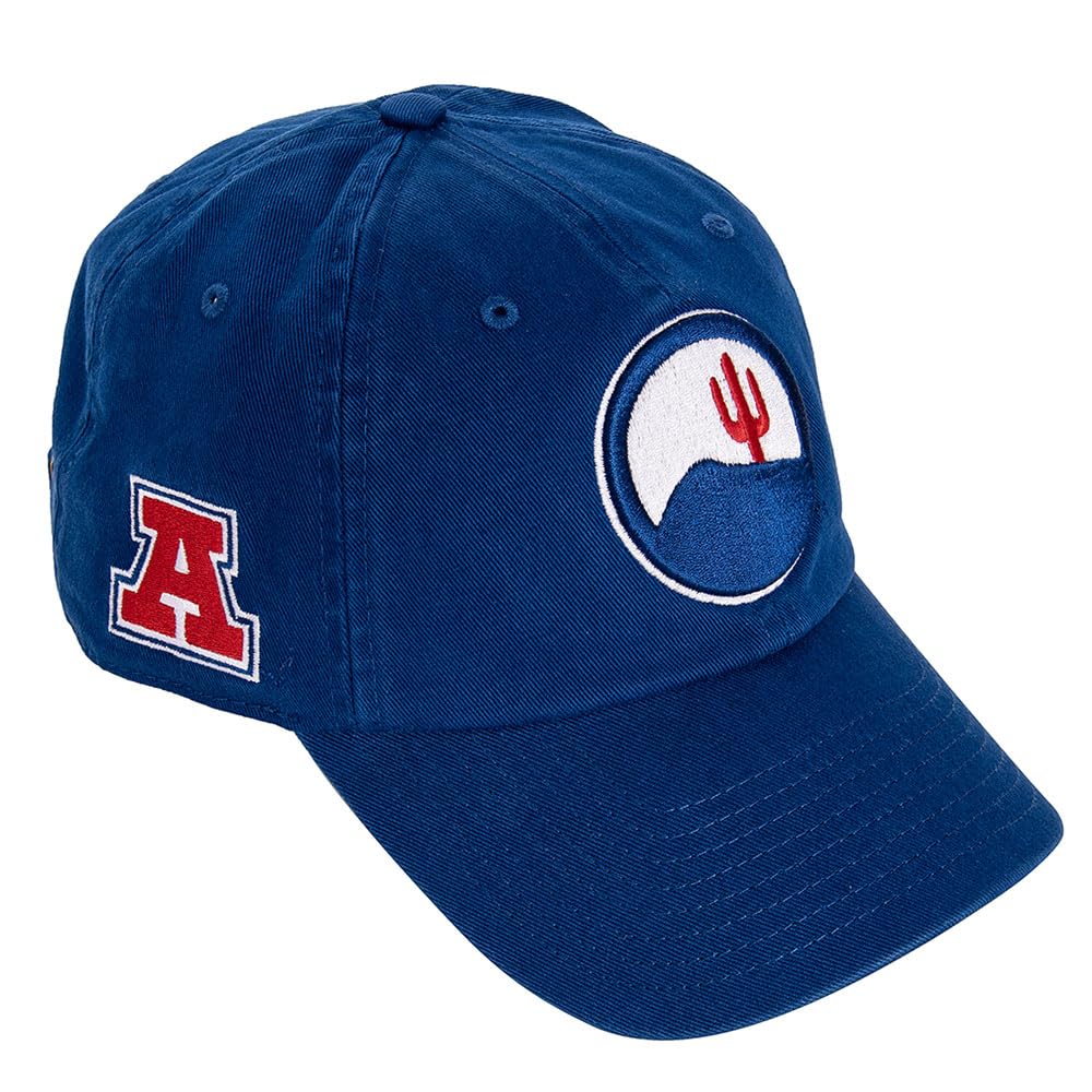 Desert Cactus University of Arizona Baseball Hat UA Wildcats Brimmed Embroirderd Hats Cap Adjustable Cloth Strap Adult (Style J1 Vintage) Blue, Blue, One size