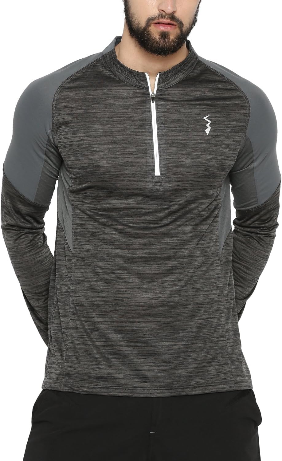Men's Grey Colour-Blocked Dri-Fit Activewear T-Shirt Regular Fit for Casual Wear | Structured T-Shirt Crafted with Comfort Fit and High-Performance for Everyday Wear