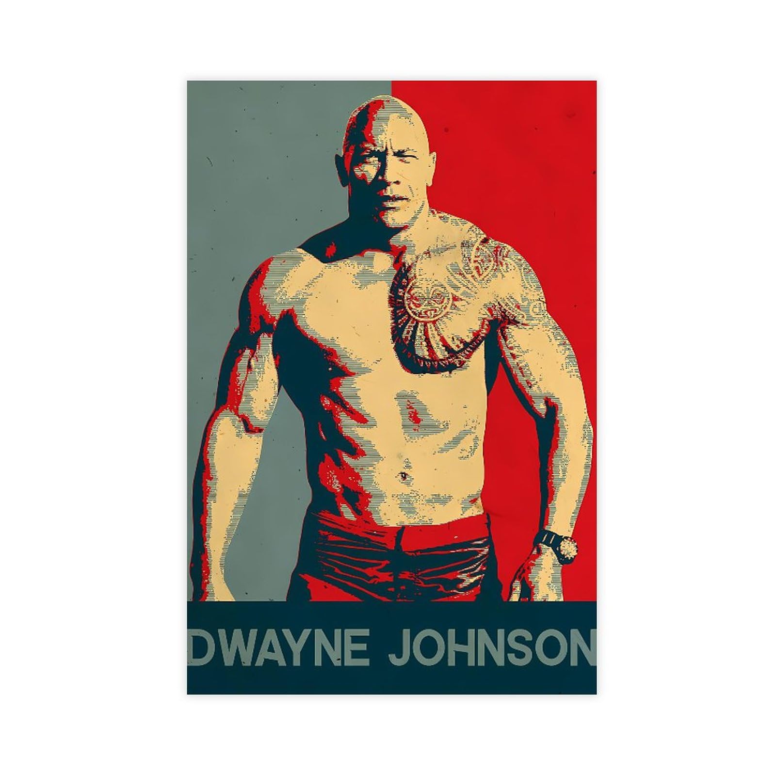 The Rock Dwayne Johnson 2 poster su tela per camera da letto, sport, paesaggio, ufficio, decorazione da ufficio, idea regalo, 60 x 90 cm