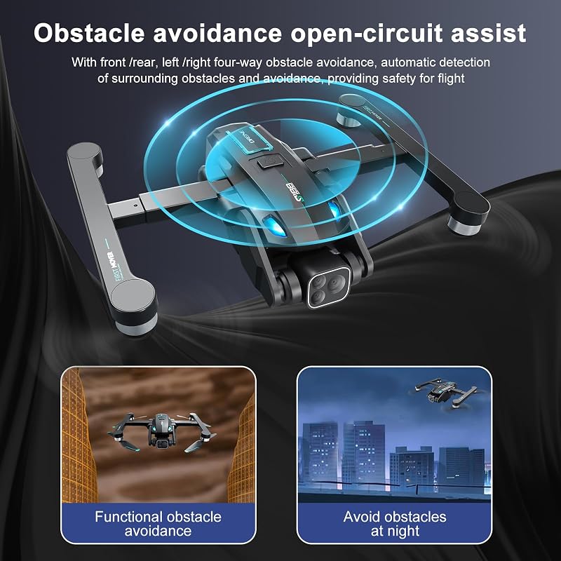 OBEST GPS Drón 4K Kamerával - 36 Perc Repülési Idő, 360° Akadályérzékelés, Követés Funkcióval, Kefenélküli Motor, 5G WiFi FPV Átvitel