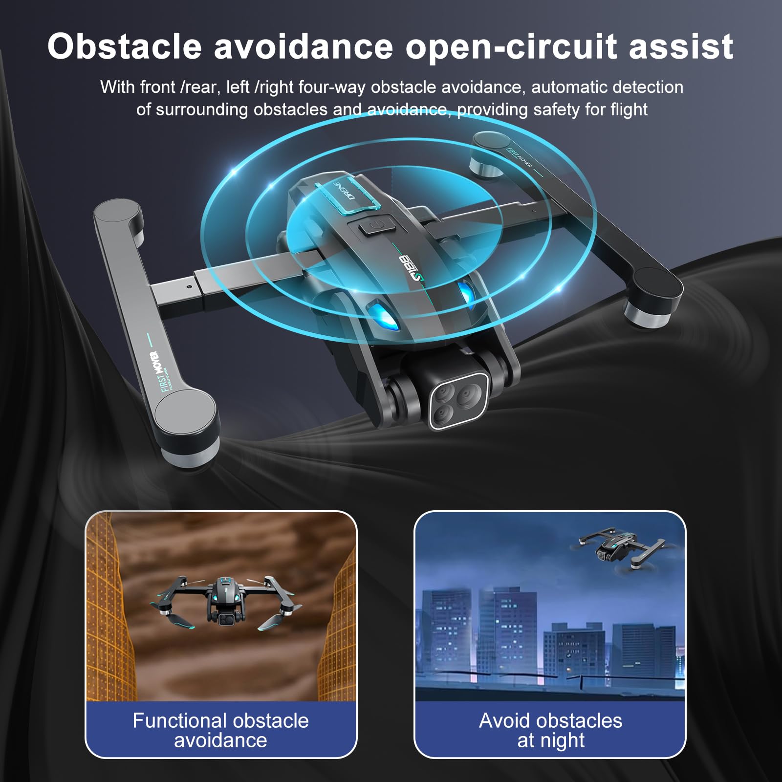 OBEST GPS Drohne mit Kamera 4K, Faltbar RC Drone, 2 Akku 36 Mins | 360° Hindernisvermeidung, Bürstenlos Motor, Follow Me, Auto Rückkehr, 5G WIFI FPV Quadrocopter für Erwachsene