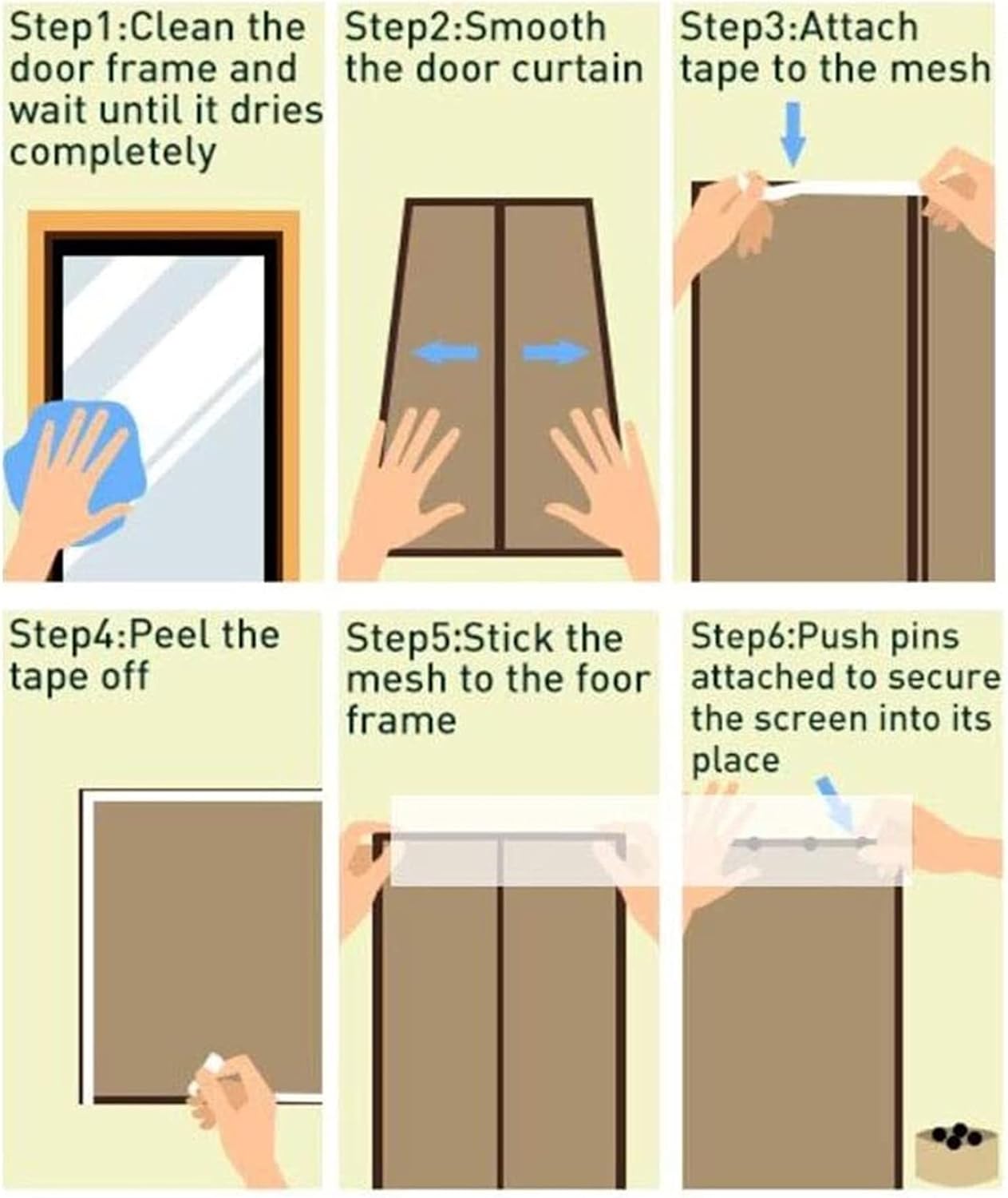 Magnet Fly Screen Door Insect Screen, 35" X82" Fly Curtain, Mosquito Net Automatic Close Insect Screen for Door Living Room Patio (Color : Brown, Size : W140*H220cm(55 * 86inch))