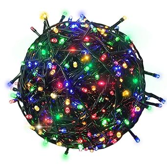 Enamic UK LED RGB String Light 60 Meter (190 ft) with 40% More Brighter with 8 Mode Changer Diwali Festivals Christmas Multi-Purpose Pack of 1 Make in India (Black Wire) || GT221