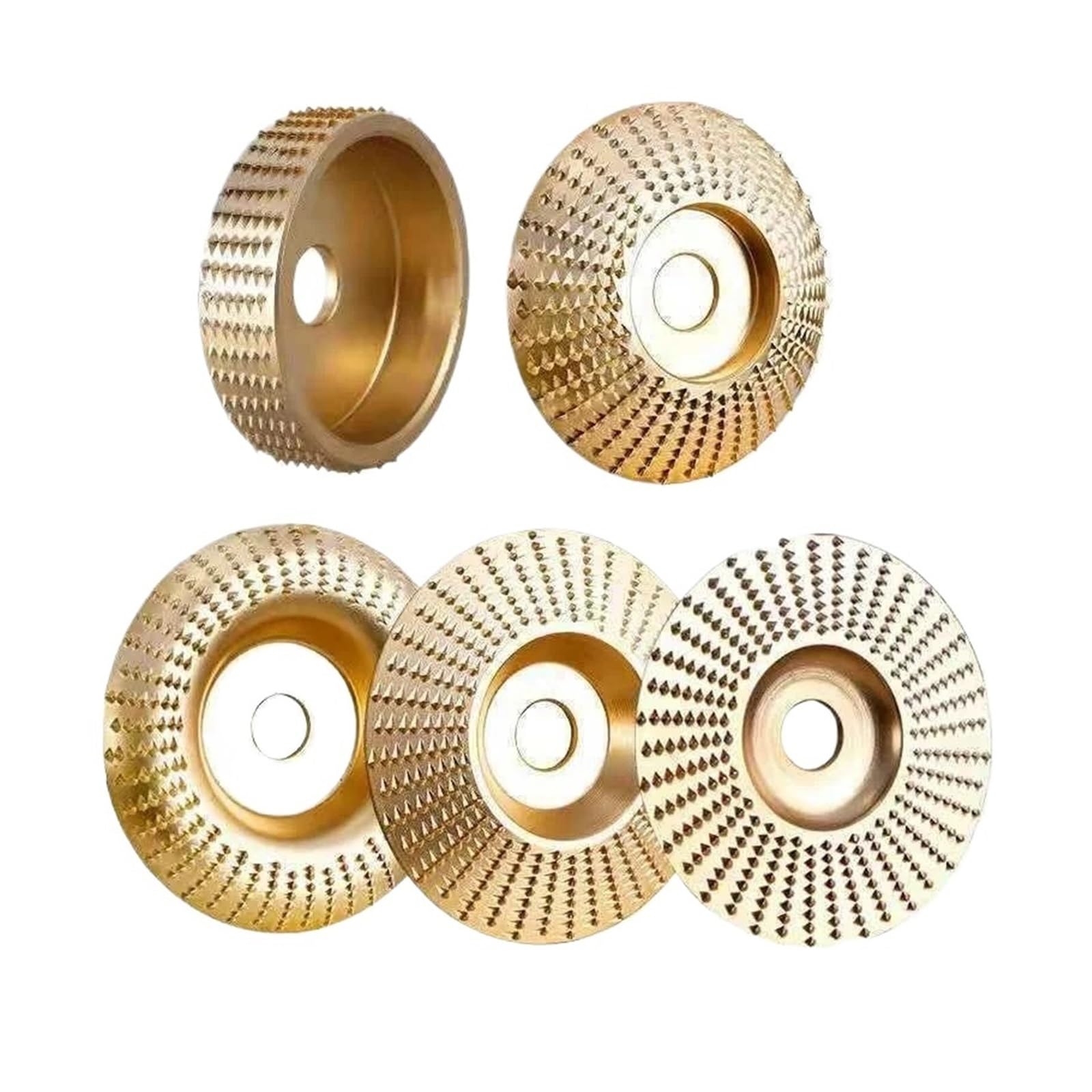 Juego de muelas abrasivas de 5 piezas de 4 pulgadas | Discos for tallar con orificio de 5/8", kit de herramientas abrasivas