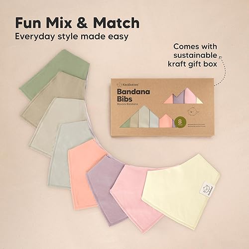 Miniatura 318 de KeaBabies 8 unidades de baberos tipo bandana orgánicos para niñas - Baberos tipo triángulo súper absorbentes para bebés que babean y están en