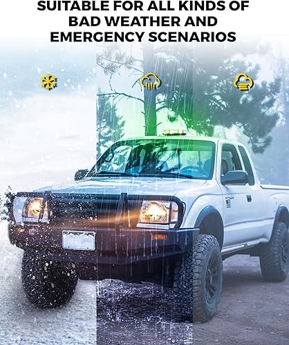 Miniatura 6 de Xprite - Minibarra de luz estroboscópica LED de 12 pulgadas de montaje magnético para techo, ideal para vehículos de emergencia, seguridad,