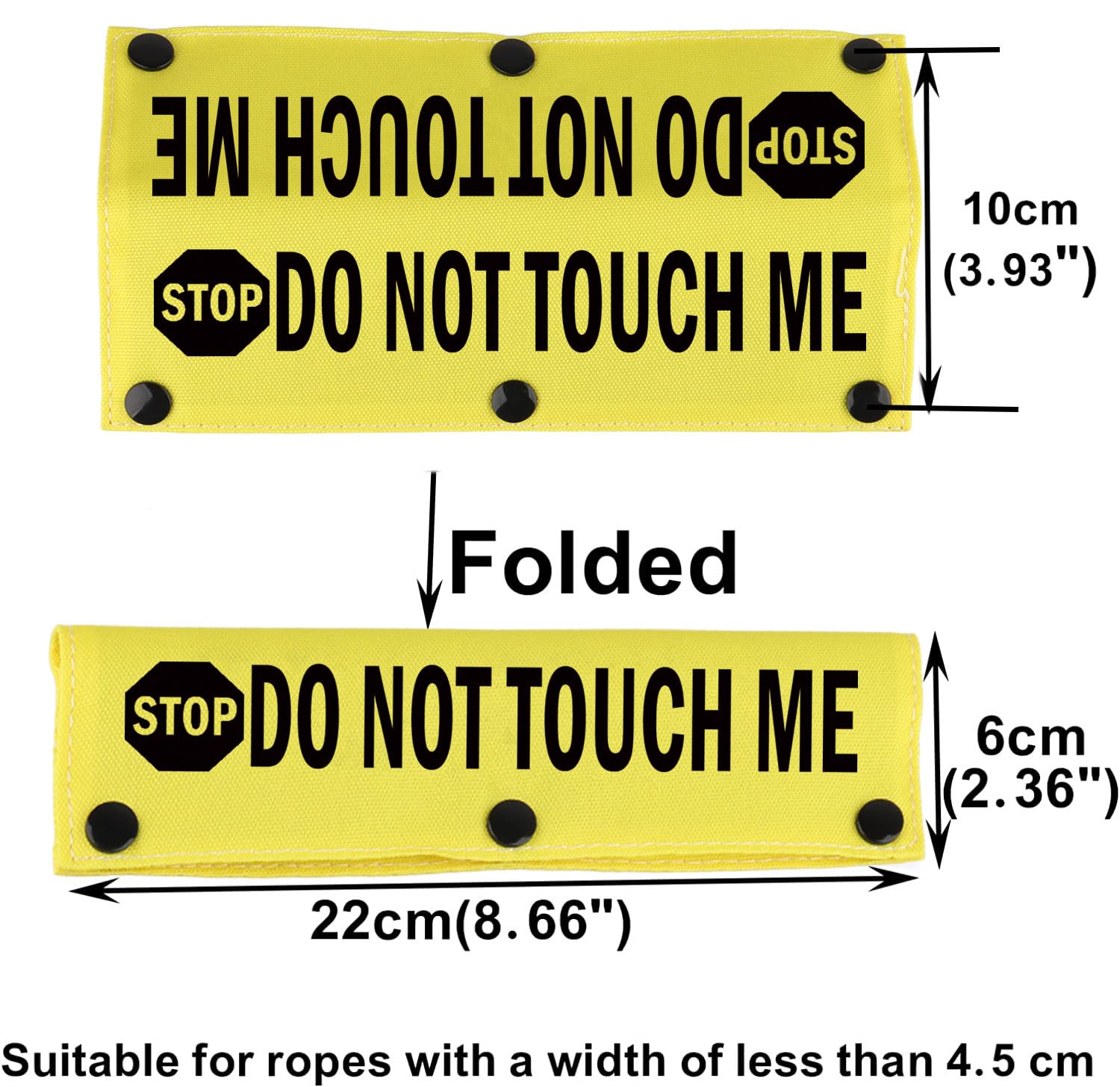 Lustige Hundeleine Ärmel 'Stop Do Not Touch Me' – Gelb, Aus Polyester, 22x6 Cm, Waschbar