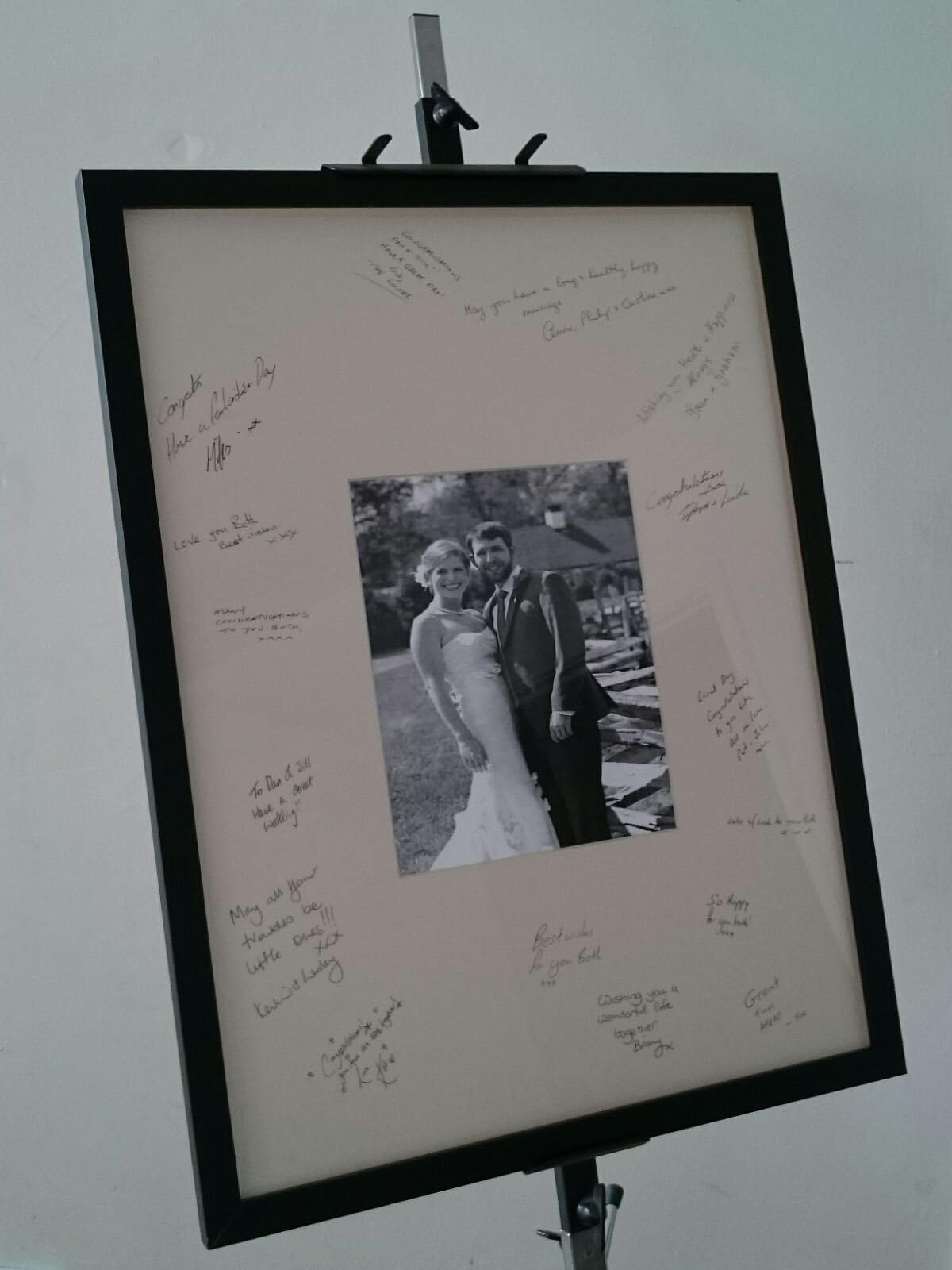 Large Wedding Photo Frame 18x24 inch with Guest Signature Board. Ready for your guests to sign and add your wedding day photograph and personal Text box.