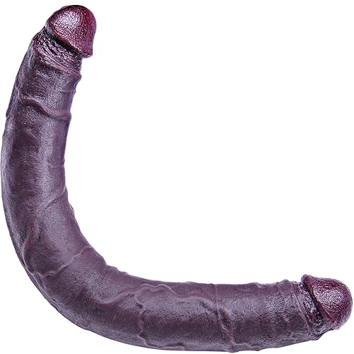 Double Headed Giant Dildo, Double Sided Thick Black Penis, Silicone Long Giant Toy, XXL Large Realistic Dildo, Wide Anal/Vaginal Massager for Couple Lesbian and Gay Play