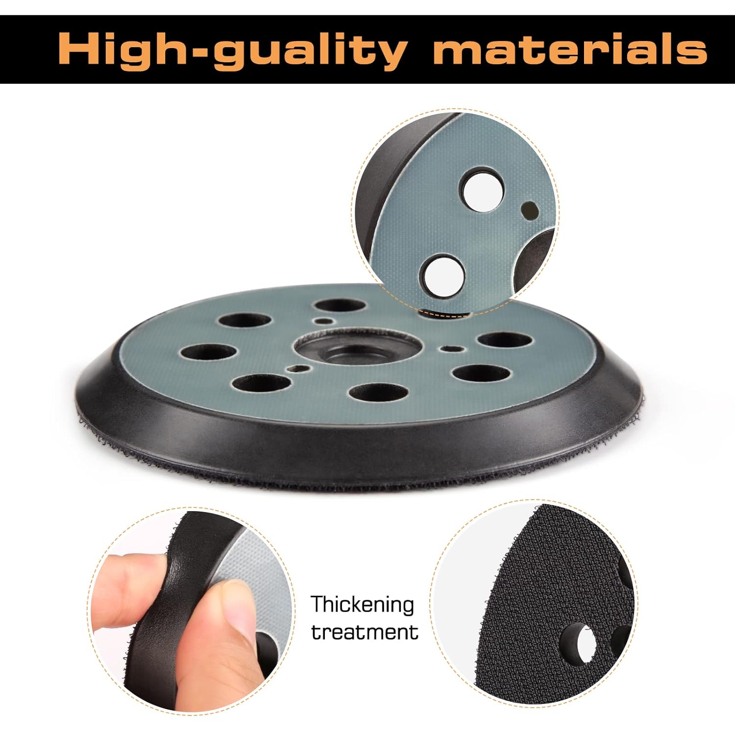 2 Pieces 5 Inch Dia 8 Hole Sander Hook and Loop Replacement Sanding Pad for Makita BO5010, BO5020, BO5021K, BO5030/K, BO5031K, BO5041K, XOB01Z SV13YA, SV13YB Sander