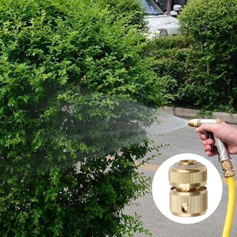 AstarFavor Sárgaréz Tömlő Csatlakozó Szett 6 db Gyorscsatlakozó Kerti Locsolótömlő Kiegészítő Öntözéshez Autómosáshoz
