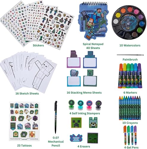 Miniatura 2 de Innovative Designs Minecraft Creativity Fun Kids Art Set para colorear, pintar y manualidades
