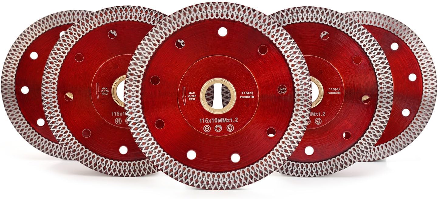 Casaverde 5Pcs/Lot 4.5" Super Thin Diamond Porcelain Saw Blade for Cutting Ceramic or Porcelain Tiles (4.5"-5pcs)…