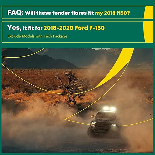 Miniatura 3 de YHTAUTO Juego de 4 guardabarros de estilo de fábrica de equipo original con kit de accesorios de repuesto para Ford F-150 2004-2008, Lincoln Mark LT