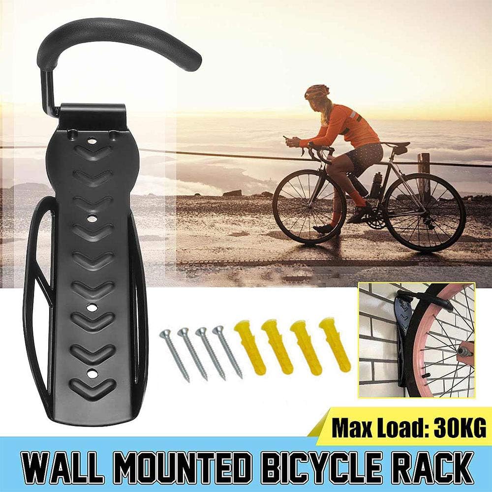 SagaSave Bike Rack Wall Mount Black Saving Space Bike Storage Rack with Mounting Accessories Vertical Bike Rack Holds Up to 66 lbs for All Bike Types