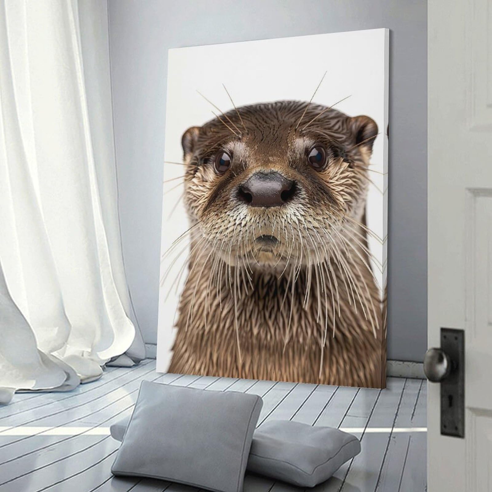 Junmoney Otter Face Hanging Wall Art, 20x30inch(50x75cm), for Bedroom Walls, Guest Spaces Or Lounges, An Easy Wall Refresh for Bedrooms