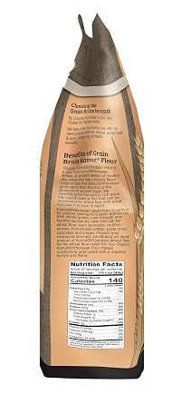 Grain Brain Organic White Kamut Flour (5 lb) Khorosan Wheat All Purpose Flour