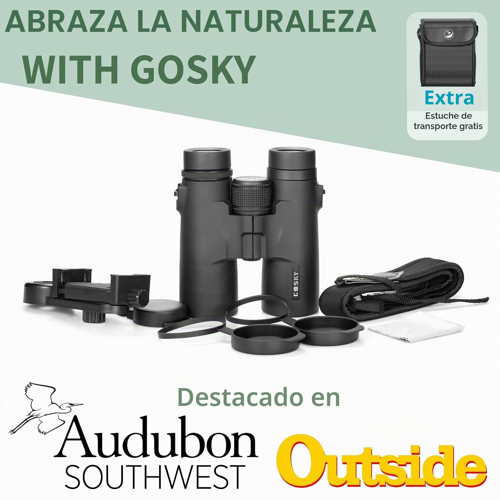 Gosky 1042 B - Prismáticos 10x42 para observación de Aves, Estrellas, paisajes, Viajes, Caza, conciertos, Deportes y Juegos al Aire Libre