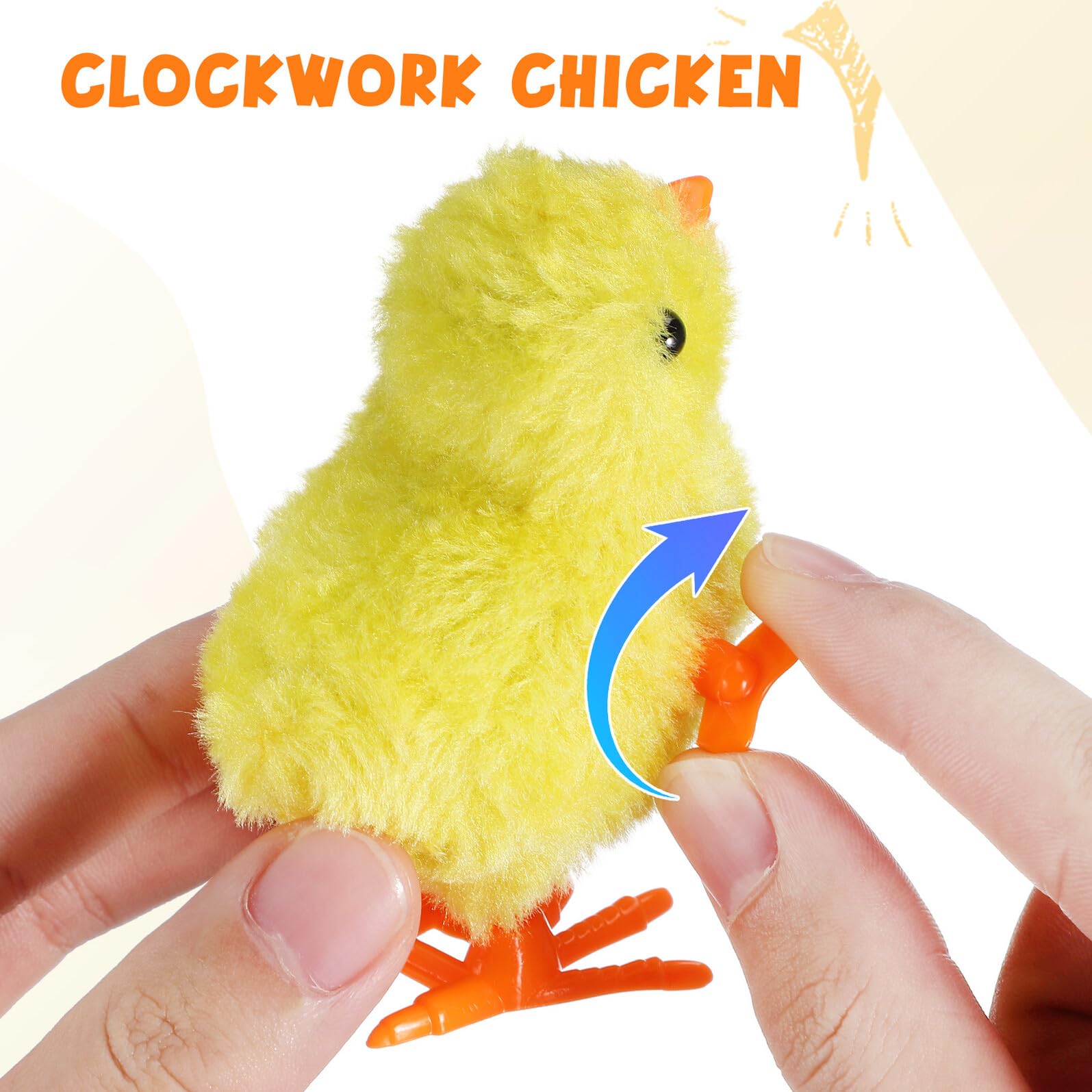 ORFOFE 12 Juguetes De Cuerda para Pollitos Saltarines Peluche Seguro TamañO Compacto 3.14X2.75X1.96In Juegos Interiores Y Exteriores Y Regalos De Fiesta