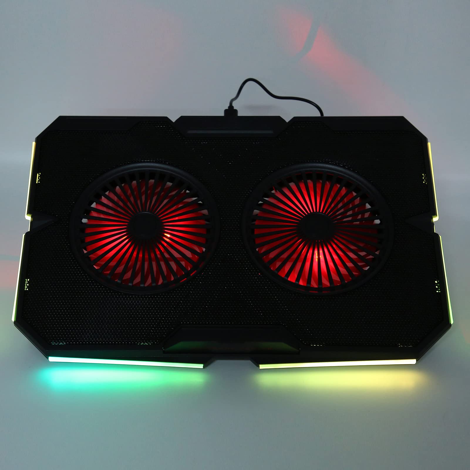 Ausla RGB Laptop Cooling Pad, 2 Ventiladores Silenciosos 7 Niveles