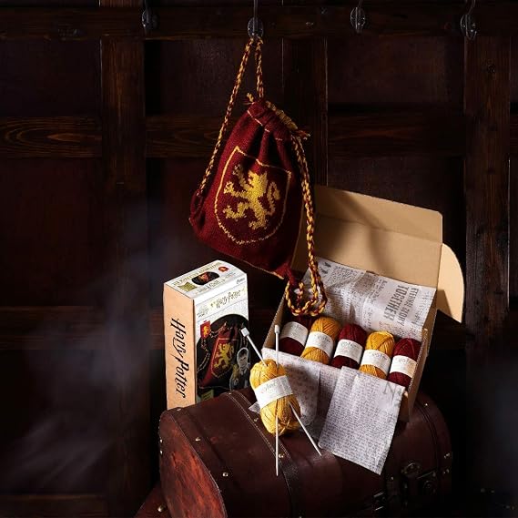 Hogwarts Gryffindor Reversible Backpack Knitting Kit | Harry Potter Wizarding World Knitting Kits