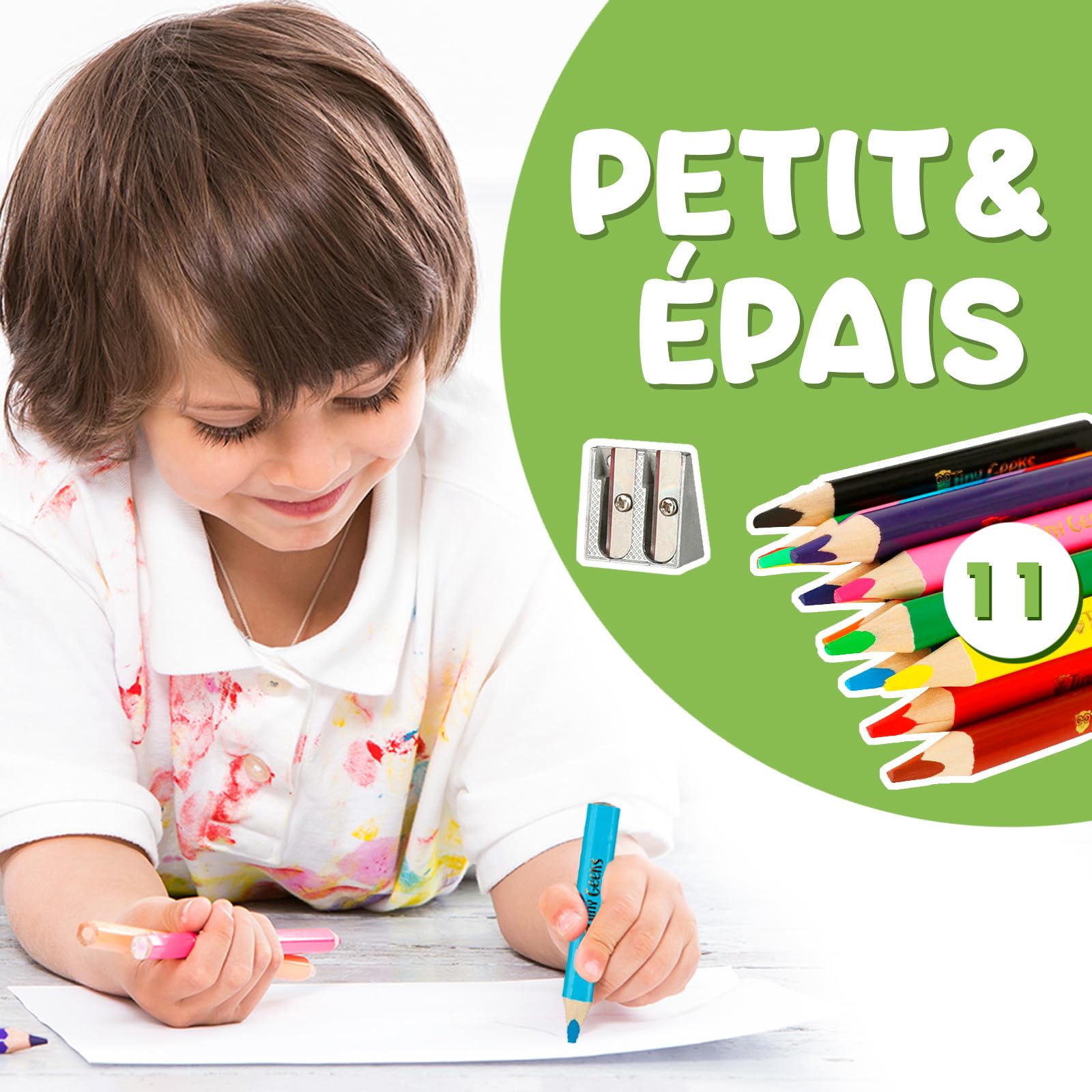 Set Crayons De Couleur Jumbo Pour Enfants – 2 Lots – 10 Couleurs + Arc-en-ciel – Forme Triangulaire – 3-7 Ans
