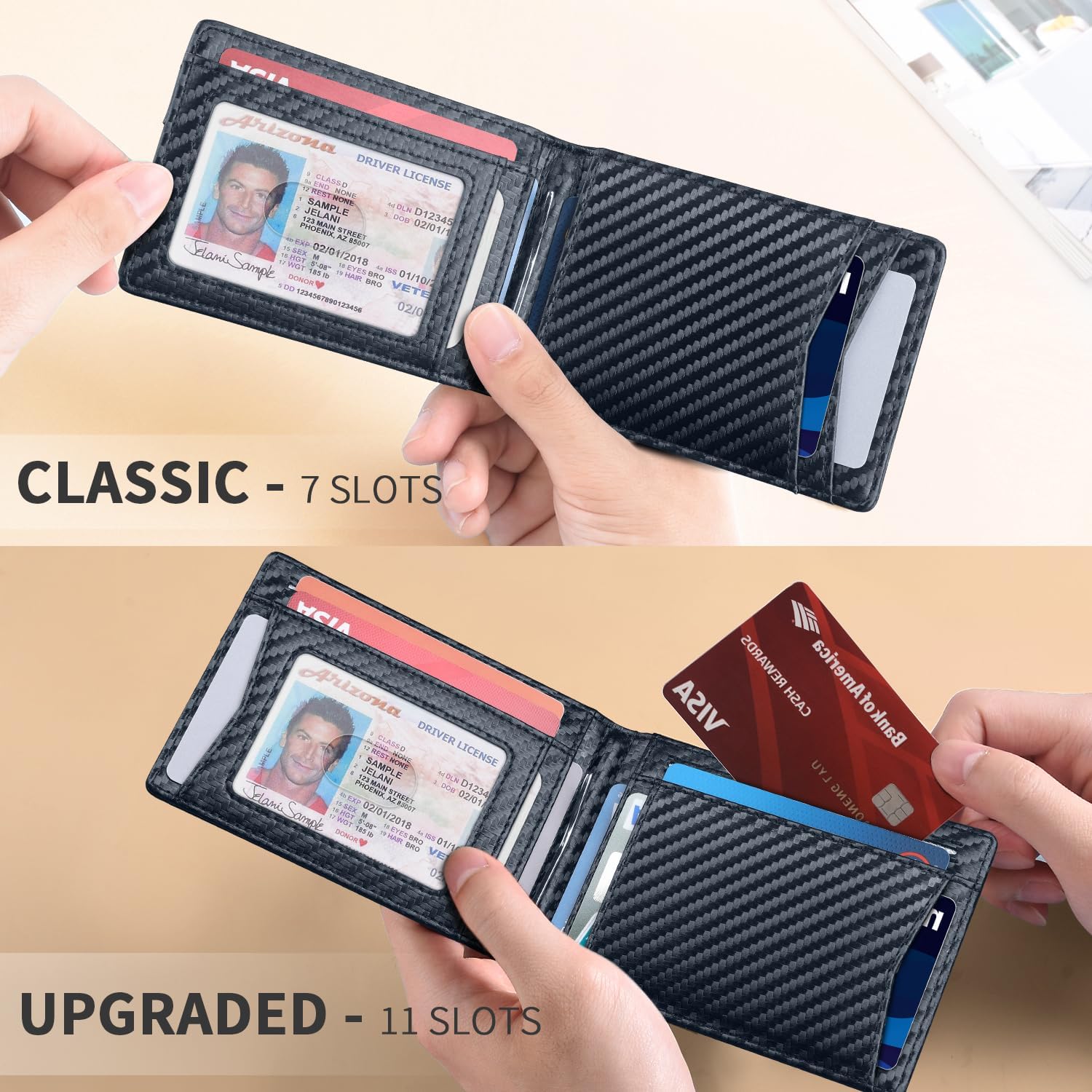 RUNBOX Slim Wallet for Men Genuine Leather RFID Blocking Bifold Minimalist Front Pocket Mens Wallet with Money Clip Thin Gift Box - Image 2