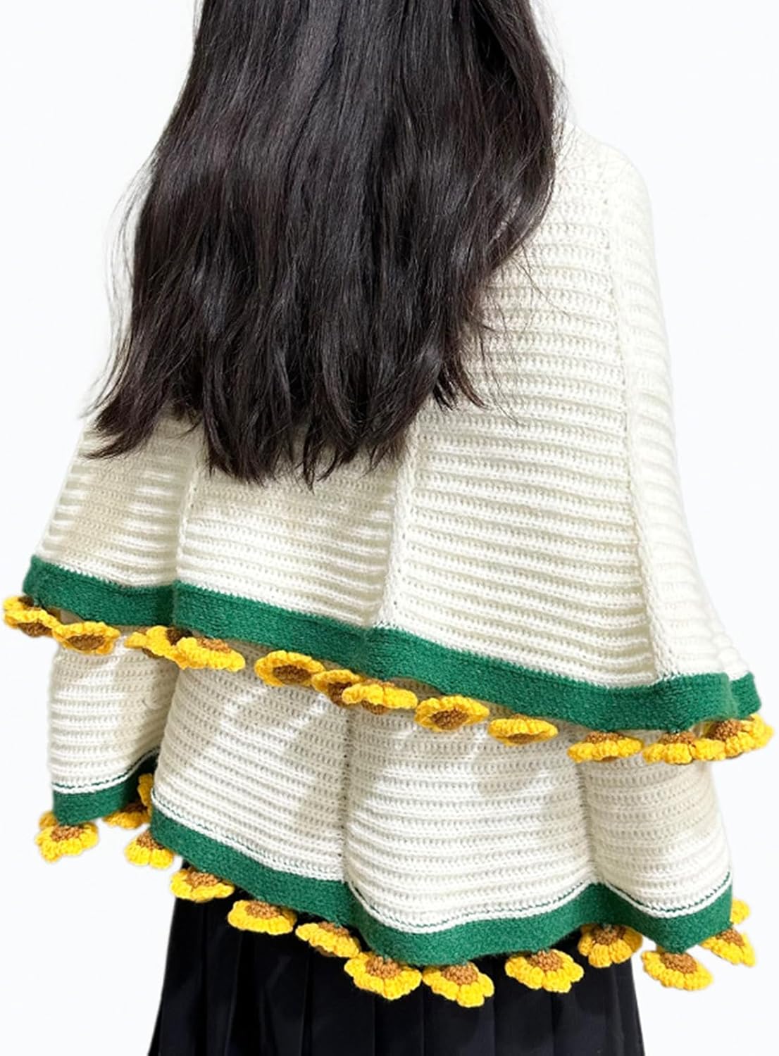 Flower Bouquet Blanket, Handmade Crochet Flower Blanket Scarf Tablecloth, Soft and Lightweight Knitted Throw Blankets for Birthday Wedding Valentine’s Day Home Decor (sunflower)