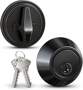 MiLocks Single Cylinder Deadbolt Lock, Keyed Door Lock, Oil Rubbed Bronze