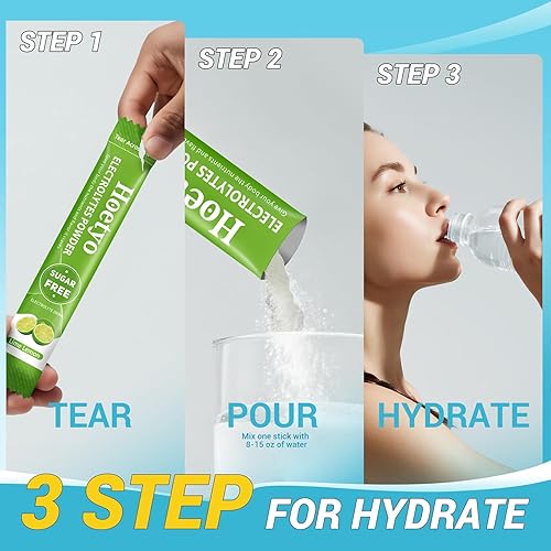 Miniatura 7 de Paquetes de electrolitos en polvo, mezcla de bebidas en polvo de electrolitos sin azúcar, 30 barritas diarias de hidratación rápida para deportes y