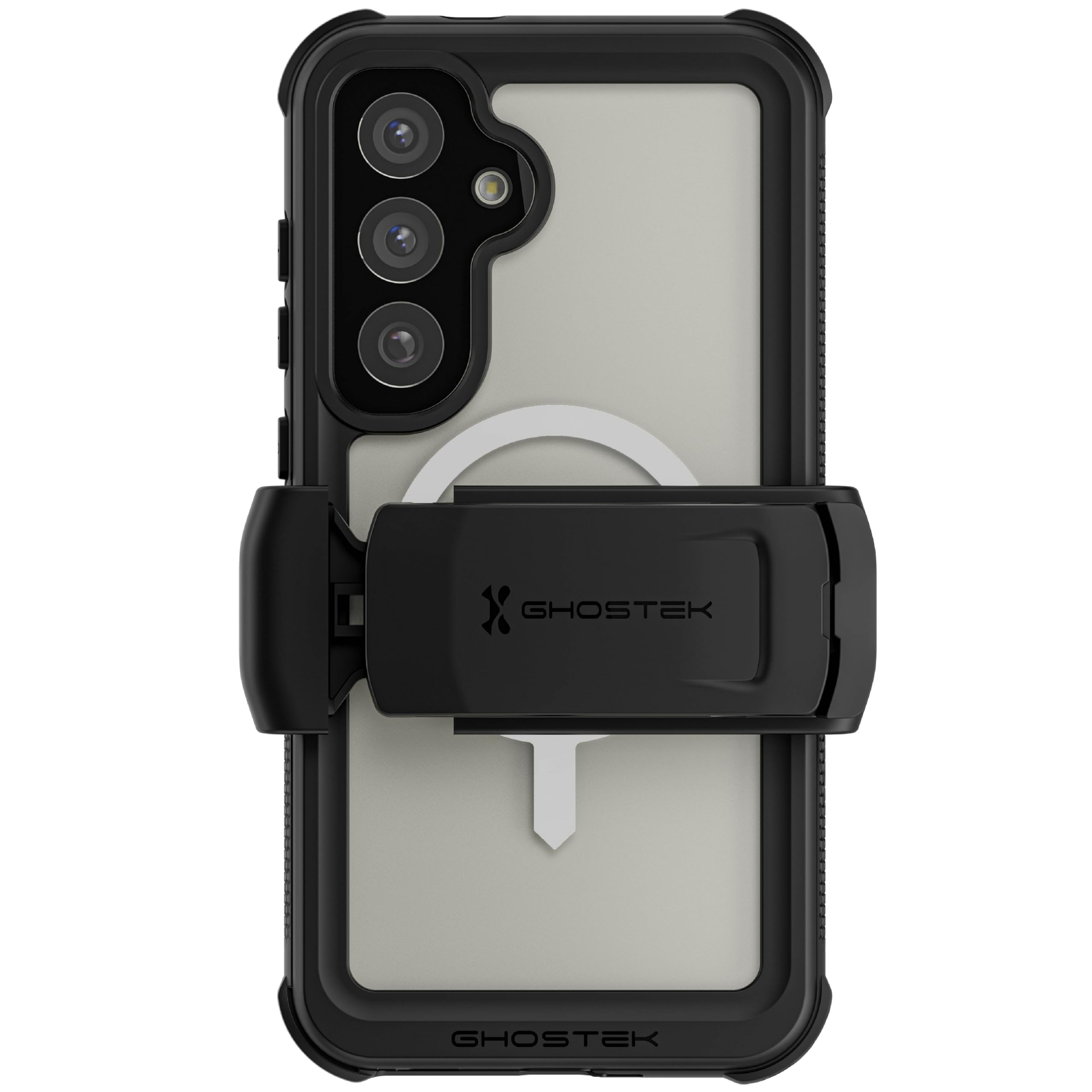 Ghostek® Direct Ghostek Nautical S25 Plus Waterproof Case with Belt Clip, Screen Protector and Camera Lens Cover Rugged Magnetic MagSafe Compatible with Samsung Galaxy S25+ 2025 (6.7") (Clear)