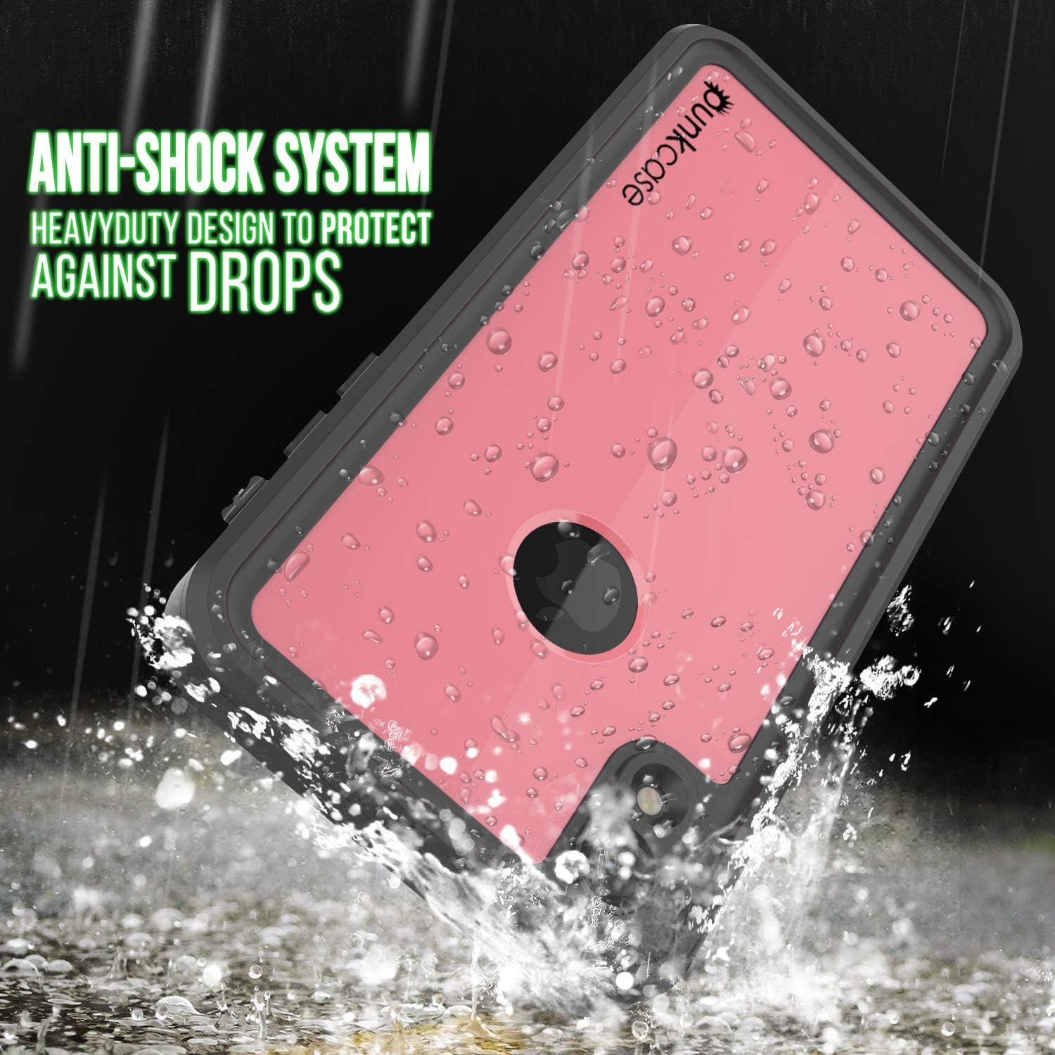 iPhone XR Waterproof Case, Punkcase [StudStar Series] [Slim Fit] [IP68 Certified] [Shockproof] [Dirtproof] [Snowproof] Armor Cover for Apple iPhone XR [Pink]