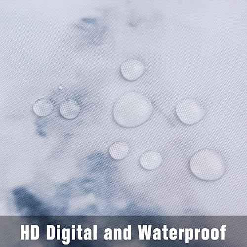 Miniatura 2 de RLHHUG Juego de cortinas de ducha de mármol con alfombras, juegos de baño con cortina de ducha y alfombras y accesorios, cortina de baño de 72 x 72