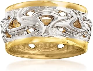 Italian 2-Tone Sterling Silver Byzantine Ring