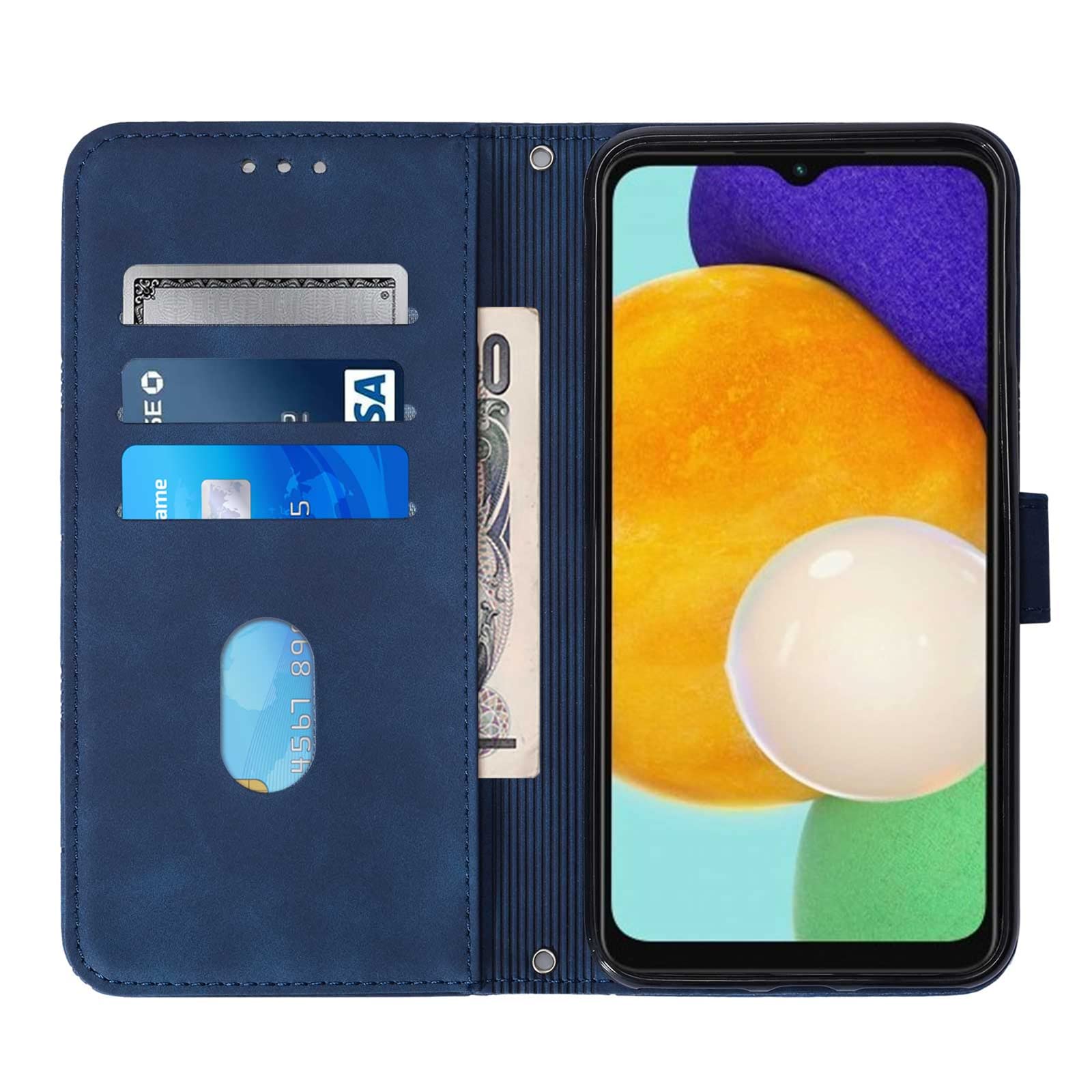 LEMAXELERS Custodia Portafoglio Per Samsung Galaxy A13 4G - Fiorata 3D, Con Supporto E Chiusura Magnetica, Colore Rosso