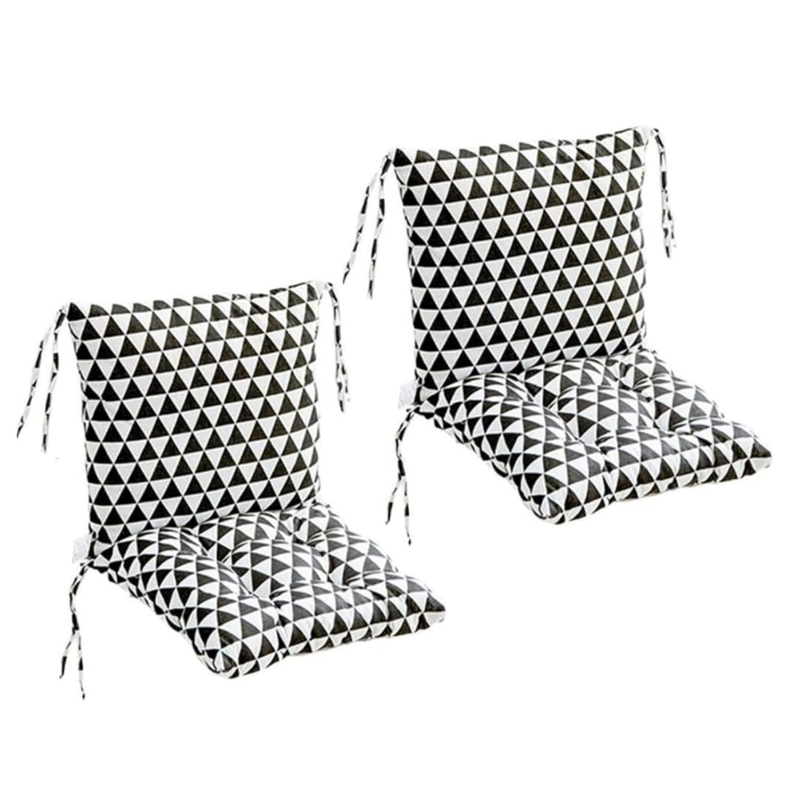 HLXHG 2 Pieces of Chair Cushion Pads Seat with Back, 40x80cm Low Back Cushion with Ligaments, Garden Chair Cushion, Indoors/Outdoors Patio Seat Pad Cushion, Removable Backrest Cushion,1